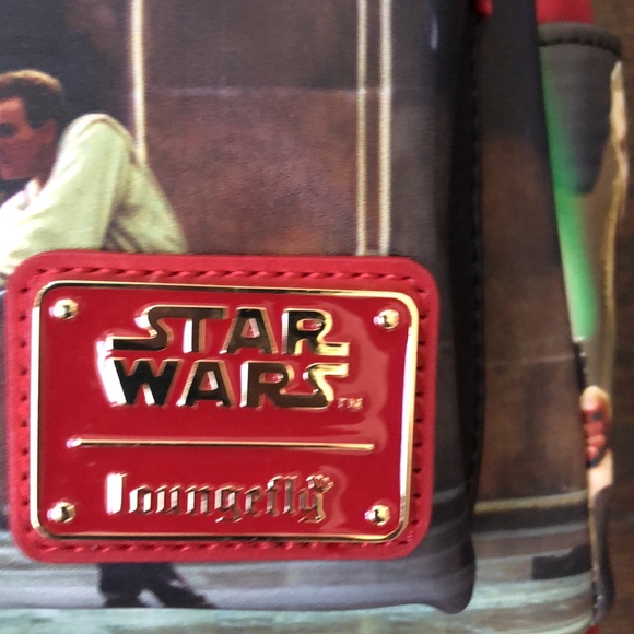 Loungefly star war scenes series phantom menace mini back pack burgundy NWT - Picture 3 of 10